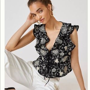 Anthropologie Ruffled Crop Top